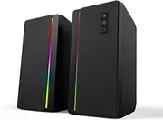 JSEIAJB Desktop Speaker Charging Surround Stereo Bass Subwoofer Playing with RGB Symphony Light