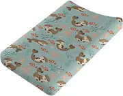 Cute Otter Changing Pad Covers,Unisex Fitted Animals Changing Pad Cover for Baby Boys Girls,Soft Breathable Baby Changing Table Pads Sheets,Polyester Easy Care Baby Diaper Changing Pad Cover Sheets