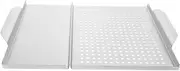 IMIKEYA Stainless Steel Barbecue Plate with Handle Non Stick Grilling Accessory for Vegetables and Meat BBQ Grill Pan for Outdoor and Indoor Cooking