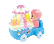 Electric Universal Walking Light Ice Cream Toy Car Light Music Projection Ice Cream Car Suitable for Children-Blue