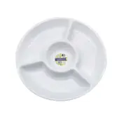 5x Reusable Serving Tray 4 Section Food Snack Chip Dip Sauce Catering Party Tray