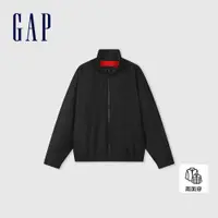 在飛比找蝦皮商城優惠-Gap 男女同款 Logo雙面穿立領外套-黑紅撞色(8775