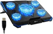 Klim Cyclone - Laptop Cooling Stand - Maximal Cooling - XL Laptop Stand with 5 Cooling Fans - Compatible with Gaming Laptop, PS4 and PS5 Cooling Pad + New 2023 Version + Blue