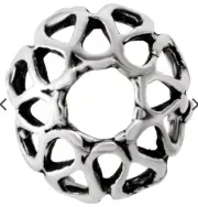 Flower Bead Cap Round 7.3mm - Sterling Silver -- Pk of 10