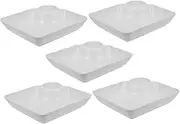WATIIFUFU 5pcs Sushi Plate Sauce Holder Chips Dip Platter Dumpling Serving Plate