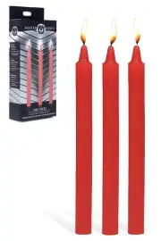 Master Series Fire Sticks 7" Red Fetish Drip Candles Set