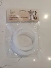 Replacement Gasket for 9-Cup Stovetop Espresso Coffee Maker, Silicone, Set of 4