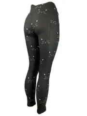 Silly Cat Face Leggings Black & White Sleeping Whiskers - One Size, Curvy, Diva