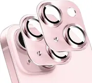 LucBuy 2PCS Metal Camera Lens Protector for iPhone 14/iPhone 14 Plus, 3D Texture Aluminum Coverage Phone Decoration, Anti-Scratch Full Protection Titanium Back Camera Cover