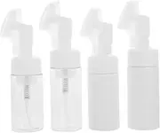 Beaupretty 4Pcs Facial Brush with Bubble Bottle Dispenser Durable Safe and Massage Brushes for Facial Cleansing and Skin Care Routine