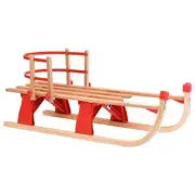 Snow Sledge Foldable Toboggan with Tow Rope Wooden Sledge Slider 43.3" vidaXL vi