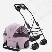 Dog Stroller for Medium Dogs, Pet Carriage Stroller for Small Medium Dogs/Cats, Dog Pram Cat Strollers Premium Pet Pushchair Detachable Carrier Trolley with Cup Holder(Pink)