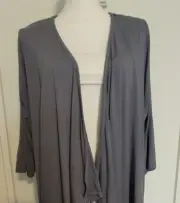 Lane Bryant 18/20 Periwinkle Top Over piece Cardigan 3/4 Sleeve Asymmetrical