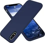 for iPhone XR Case,OTOFLY[Silky and Soft Touch Series] Premium Soft Silicone Rubber Full-Body Protective Bumper Case Compatible with Apple iPhone XR 6.1 inch Navy Blue