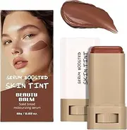 Beauty Balm Serum Boosted Skin Tint Stick, Solid Tinted Moisturizing Serum Foundation Stick, Full Coverage Contour Sticks for Face Makeup, Long-lasting Lightweight Brightening for Women (2#)