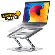 Computer Stand with 360 Rotating Base, Ergonimic Foldable Laptop Riser for Desk