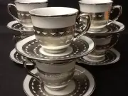 Espresso coffee 12 Pc Cup Saucer Set Glass Cafe Tinto Cuban Coffee Tea Cups #711