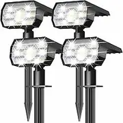 Solar Lights Outdoor Waterproof IP65, 56 LED 3 Lighting Modes Solar Powered Garden Yard Spot Solar Lights for Outside Landscape (Cool White, 4 Pack)