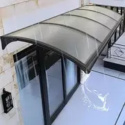 YVYKFZD Window Awning Door Canopy, Polycarbonate Cover Front Door Awning Canopys, Aluminum Bracket Outdoor Patio Awnings for Doors, UV Rain Snow Protection(Black+Matte,130x100cm/51 x39)