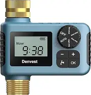Hose Timer with Brass Inlet & Outlet, Water Timer for Garden Hose Faucet, Sprinkler Timer Outdoor, Irrigation Timer with Rain Delay/Manual for Garden/Outdoor Hose, Yard, Lawns, 1 Outlet