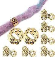[Generisch] Dreadlocks Jewellery, Hair Jewellery, Golden Dreadlocks Accessory, Party Decoration - 20 Pieces Metal Hair Extensions Accessories, Ideal for Birthday, Festival, Graduation