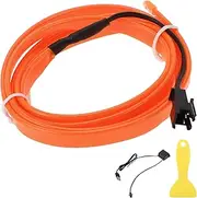 X AUTOHAUX 1m EL Wire Cable LED Glow String Light Car Interior Lighting Strip Flexible Neon Light for Car Decoration USB(5V) Orange