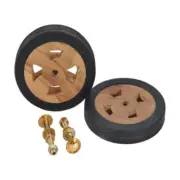 Sunlounger Spare Wheels 2 Pcs Solid Teak Wood