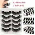Reusable Handmade 3D Faux Mink Hair False Eyelashes Natural Long Wispy Fluffy