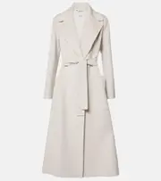 ['S Max Mara] 'S Max Mara Paolore wool wrap coat UK 12 white