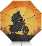 [PDZRMY] Sasquatch Sunset Motor UV Protection Travel Umbrella Compact for Rain and Sun - Auto Open and Close UPF 50+ Windproof Portable 46” Sun Umbrella for Women and Men