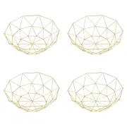 4X Metal Wire Fruit Basket Fruit Bowl, Round Bread Storage Bowl Stand G4R91078