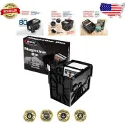 Compact Magazine and Comic Storage Bins with Sliding Locks for Added Protection