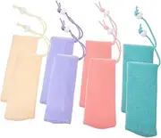 NULYLU 8pcs Mesh Soap Pouches for Bar Soap Foaming Bags for Travel Shower Holder Cleansers Lightweight Easy to Use