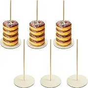 6 Pcs Donut Stand Holder for Dessert Table Wood Donut Holder Detachable Bagel Display Stand Space-Saving Donut Holder Stands