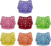 7Pcs Baby Nappies Baby Diapers Newborn Reusable Cloth Nappy Diapers Washable Nappy Cloth Diaper Cover Baby Adjustable Nappies Infant Knitted Mesh Fabric Training Pant for Most Babies and Toddlers