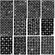 326pcs 12Sheet Airbrush Glitter Tattoo Stencil Girl Kid Drawing Template,Cartoon