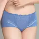思薇爾 撩波永生花系列M-XL蕾絲中低腰平口女內褲(雷根藍)