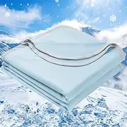 PHF Double Cooling Blanket Super King Size for Hot Sleepers, Double Side Arc-Chill Q-Max>0.5 Cooling Blanket for Night Sweats, Keep You Cool All Night, 230 x 270cm, Ice Blue
