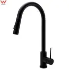 WELS Matt Black 2 Mode Pull Out Kitchen Tap Laundry Sink Mixer Swivel Gooseneck