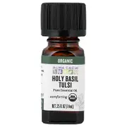 Aura Cacia, Pure Essential Oil, Organic Holy Basil Tulsi, 0.25 fl oz (7.4 ml)