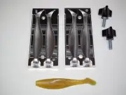 Saltwater Shad Paddle Tail -2 4" mold 2 cavity CNC Aluminum Trolling Rockfish
