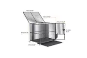 Vibe Geeks Mobile Heavy Duty Dog Crate with 3 Doors and Bottom Tray