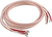 1 Pair of Audio Cable DIY HiFi Gold Plated Rhodium Y-Type Spade Plug to Banana Plug 12TC 24 core OCC Pure Copper Speaker Cable(Spade to Banana,4.5m)