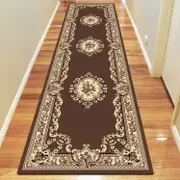Medori Floral Brown Runner Rug