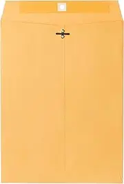 Mead Letter Size Mailing Envelopes, Clasp Closure, All-Purpose 24-lb Paper, 9" X 12", Brown Manila Kraft Envelope, 100 per Pack (CO790)