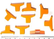 9pc 1966 Aurora Model Motoring HO scale Slot Car Orange TRACK TRESTLE PIERS 1529