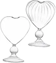 Design Your Own Party: 2pcs Personalized Heart Glass Goblets Elegant Wine Glasses for Celebrations