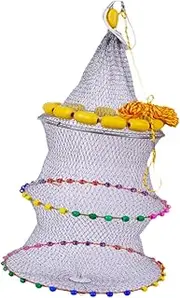 koolsoo Fish Protection Net Fish Landing Net Versatile Supplies Convenient Fishing Cast Net Foldable Fish Basket Men Beginner Adults