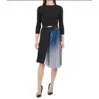 DALIA MACPHEE Pleated Ribbed Ombre Sweater Midi Dress Size Small NWT