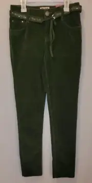 NWT GIRLS SKINNY MUDD FOREST GREEN, ADJUST WAIST, FINE CORD PANTS/JEANS SIZE 14